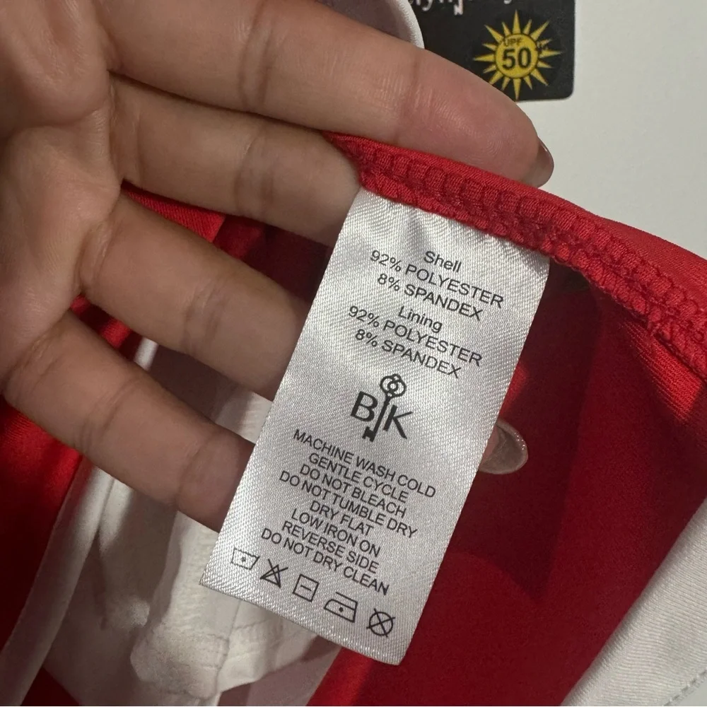 NWT Belyn Key Farrah Wrap Golf‎ Skort In Poppy Red/White Small Tennis Activewear